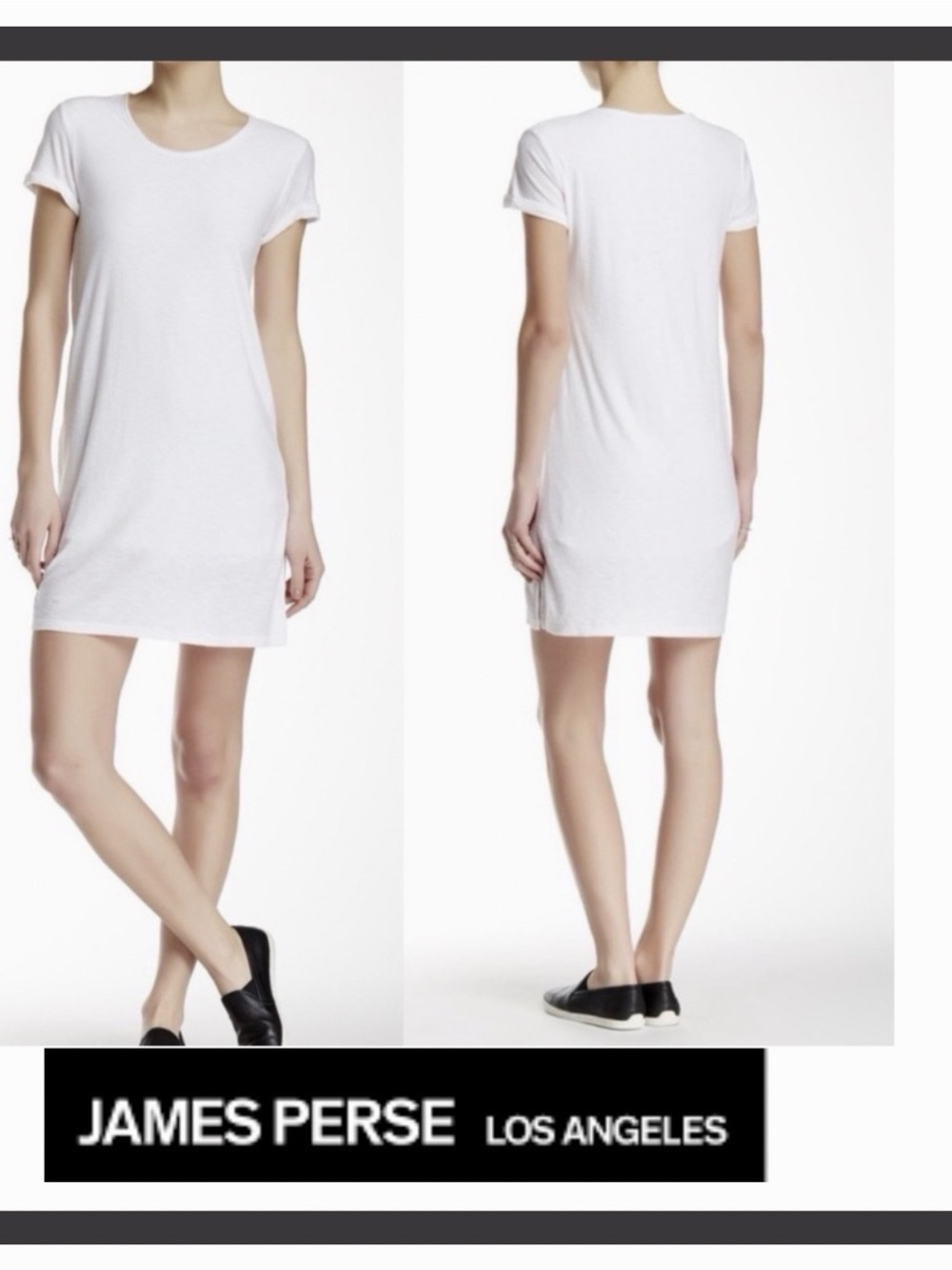 James Perse White Short Sleeve Tee Dress Size 3